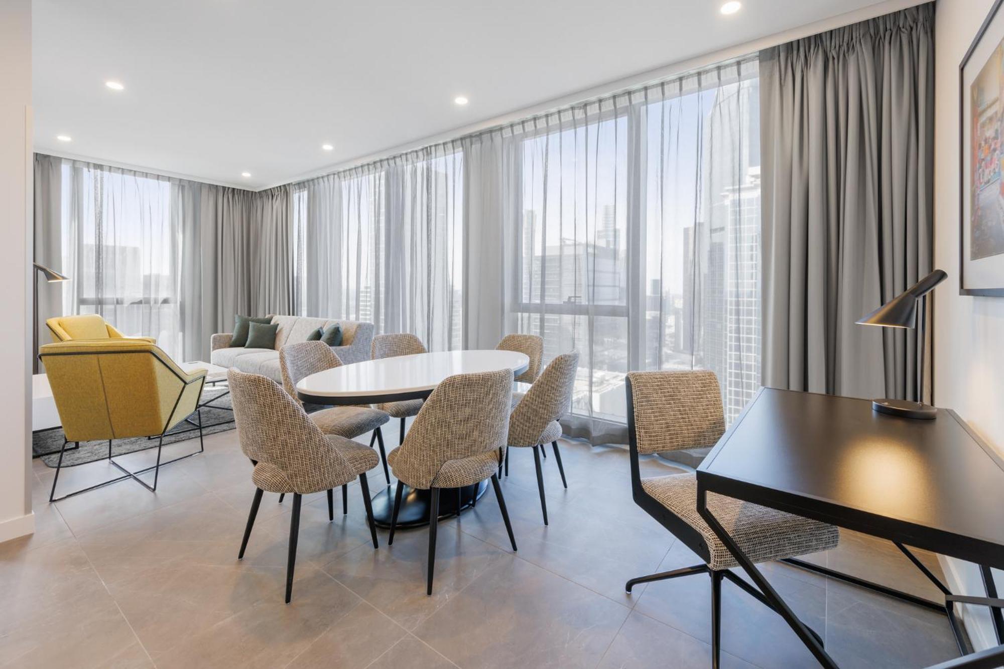 Meriton Suites Melbourne Exterior foto The interior of a typical apartment